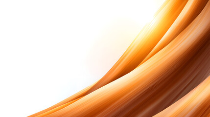 Wall Mural - An elegant abstract design featuring flowing orange waves against a bright background.