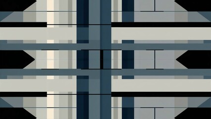 Blue Grey And Black Futuristic Seamless Pattern - Art Ornament