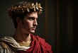 © Vibudhaart - A young man in a toga and laurel wreath looks to the side.