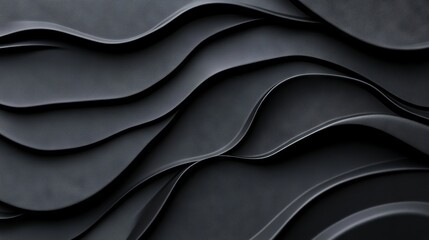 Wall Mural - A close up of a black wall with wavy lines on it