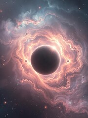 Wall Mural - Swirling nebulae cradle abstract, luminous planets , futuristic, fantasy