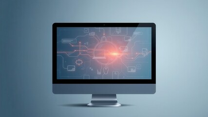 Wall Mural - computer screen showing a futuristic interface, design, screen, vector