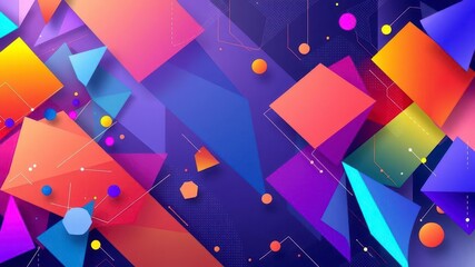 Wall Mural - futuristic geometric shapes in a 3d abstract vector background, concept, technology