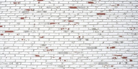 Wall Mural - White grunge brick wall with distressed and weathered texture, perfect for urban, industrial, vintage backgrounds, wall, white, industrial