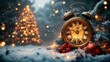 © Ahmad-Muslimin - Antique Clock Christmas Tree Winter Snow Scene