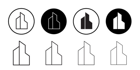 Wall Mural - building icon flat line symbol
