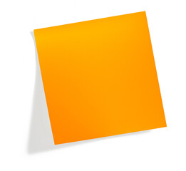 Wall Mural - orange blank post it note with shadow on transparent background (png image)