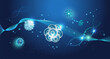 © 湘琪 陳 - Science abstract background with Stem Cells, nerve cell, erythrocyte and GENE.