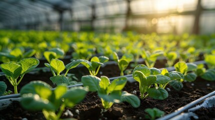 Wall Mural - An indoor hydroponic farm where AI-powered systems control nutrient delivery, ensuring efficient and sustainable food production