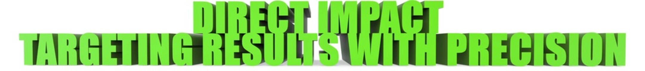 Wall Mural - Direct Impact Targeting Results with Precision, 3d text