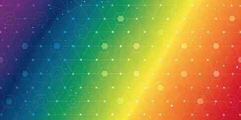 Leinwandbilder - Abstract Gradient Background with Hexagon Network and Scattered Dots