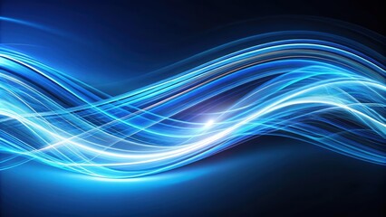 Wall Mural - Abstract light trails in shades of cool blue weave dynamically, blue, abstract, light, trails, movement, vibrant, motion