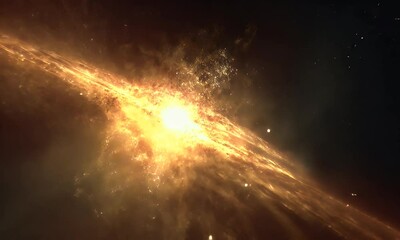 Wall Mural - A stunning depiction of a galaxy with vibrant colors and cosmic elements.
