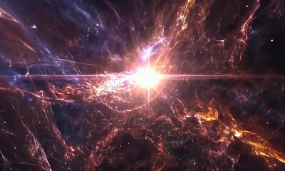 Wall Mural - A vibrant cosmic explosion with swirling colors and light, depicting the beauty of the universe.