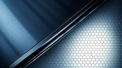 Wall Mural - Hexagonal abstract metal background with light reflections, design, metal, engineering