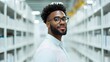 © areef - Young professional smiling in library urban setting portrait bright environment engaging concept
