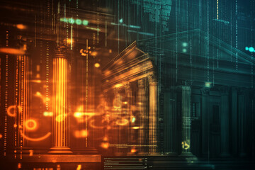 Wall Mural - abstract banking concept on technology background