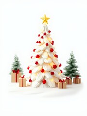 there is a christmas tree with a star on top of it.