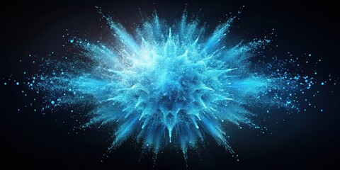 Wall Mural - Abstract blue particle explosion , technology, digital, abstract, futuristic, energy, explosion, creative, artistic, background