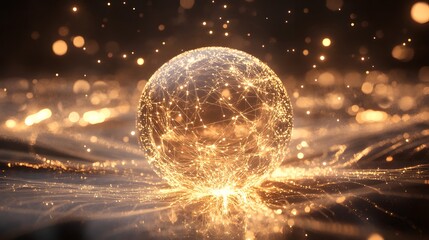 Wall Mural - illuminating energy sphere abstract digital environment science concept artistic viewpoint dynamic v