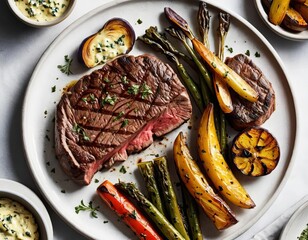 Sticker - grilled meat with vegetables