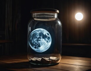 Sticker - glass jar with globe