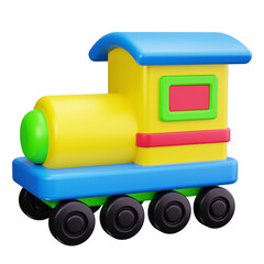 Wall Mural - toy train 3d render icons