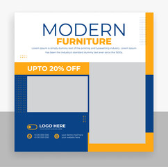 Wall Mural - modern furniture social media post banner template