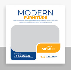 modern furniture social media post banner template