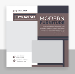 Wall Mural - modern furniture social media post banner template