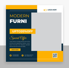 Wall Mural - modern furniture social media post banner template