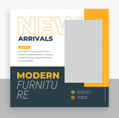 Wall Mural - modern furniture social media post banner template