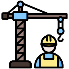 Canvas Print - Construction Worker Icon