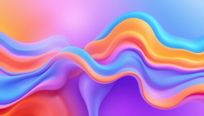 Wall Mural - abstract colorful waves flowing design