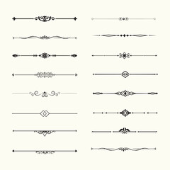 set of text delimiters and scroll elements, ornate vintage frames