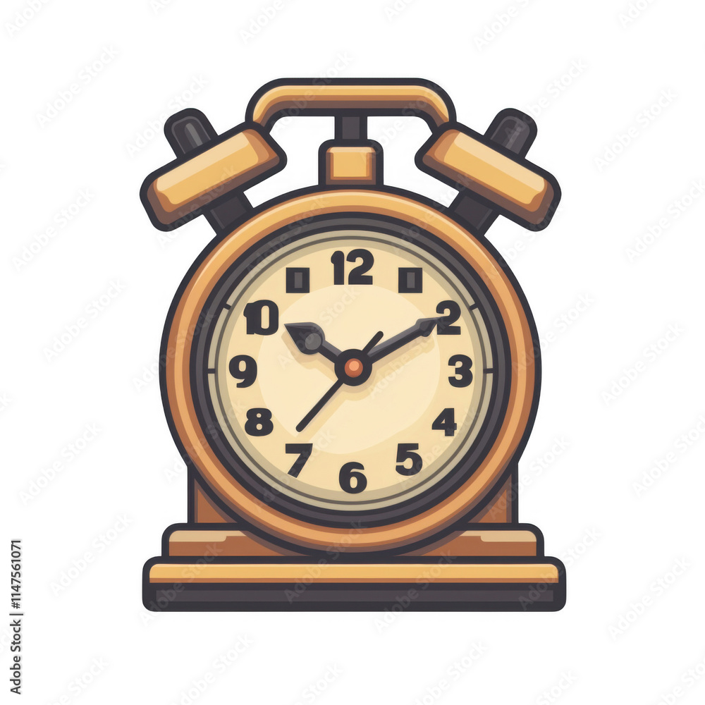 Brown icon of time isolated on a transparent background Minimalist flat ...
