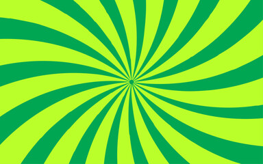 Aufkleber - Abstract background with rays retro starburst. Funky ray elements, circle motifs, reminiscent of circus themes. Green and teal twisted swirl. Spiral radial striped backdrop design.