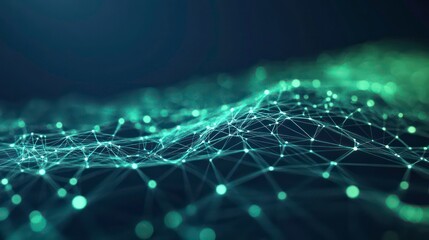 Poster - Abstract green digital network connection.