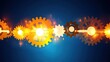 © harryaishi - Glowing gears meshing, signifying teamwork and technology.