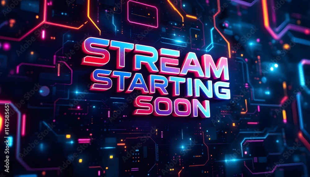 Stream Starting In Eye-Catching Stream Starting Soon Visuals screen design Stock Photo ...