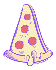 Wall Mural - png pizza cartoon doodle hand drawn sticker