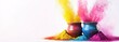 © Kokila - Happy Holi and Holika Dahan  Background for Festival of Colors celebration vector elements for card, greeting, poster design.