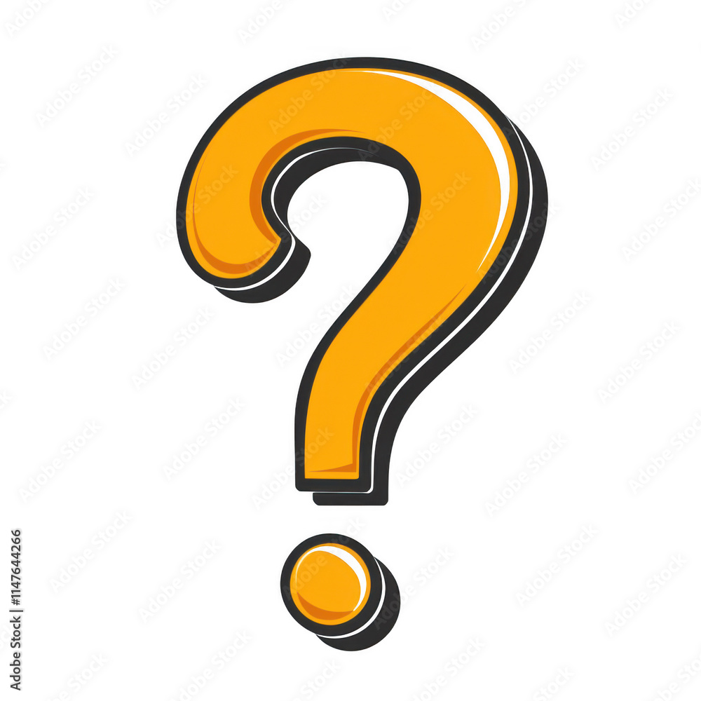 orange icon of flat Question mark isolated on a transparent background ...