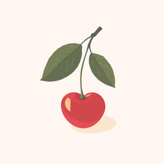 Wall Mural - A pair of cherries vector illustration isolated on a white background.