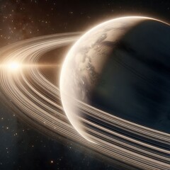 Wall Mural - planetary ring a planet with a stunning ring system (2)