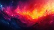 © Ali - Abstract fiery painting, vibrant colors, textured brushstrokes.