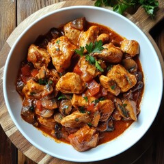 Hungarian chicken w/ mushrooms and paprikas