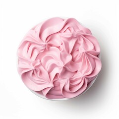 Wall Mural - Pink Body Butter , Isolated white background, flat lay 