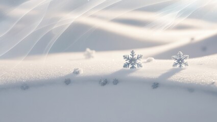 Wall Mural - Snowflakes on the background of snowdrifts. Winter background.