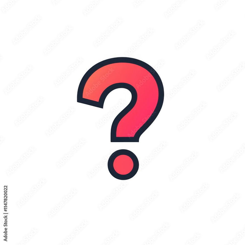 Red icon of flat Question mark isolated on a transparent background ...